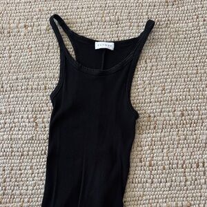 Clyque Black Ribbed West Bodysuit